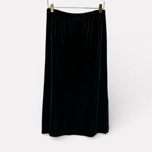 Vintage California Krush Velvet Midi Skirt Black Slit Event Witchy 90s Womens M